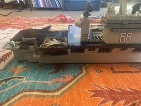 Rare COMPLETE MEGA BLOKS PRO BUILDER 9795 USS NIMITZ Lego Aircraft Carrier 