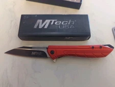 Mtech Linerlock A/O Red Aluminum Folding 3Cr13 Stainless Pocket Knife A1204RD