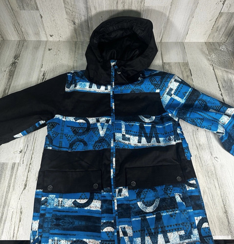 Volcom Boys Blue Black Chiefdom Insulated Ski Snowboard Jacket Coat Large 14-16 - Picture 1 of 11