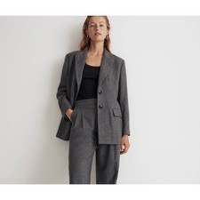 Madewell The Marled Bedford Oversized Blazer in Mid Gray Melange sz 8