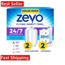 2 Flying Insect Traps & 2 Refill Cartridges - Plug in Fly Trap & Indoor Bug C...