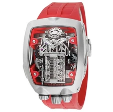 🔥RARE🔥Montres Prestige 44mm AUTOMATIC Skeleton Dial Red MPW-0161 MSRP $539