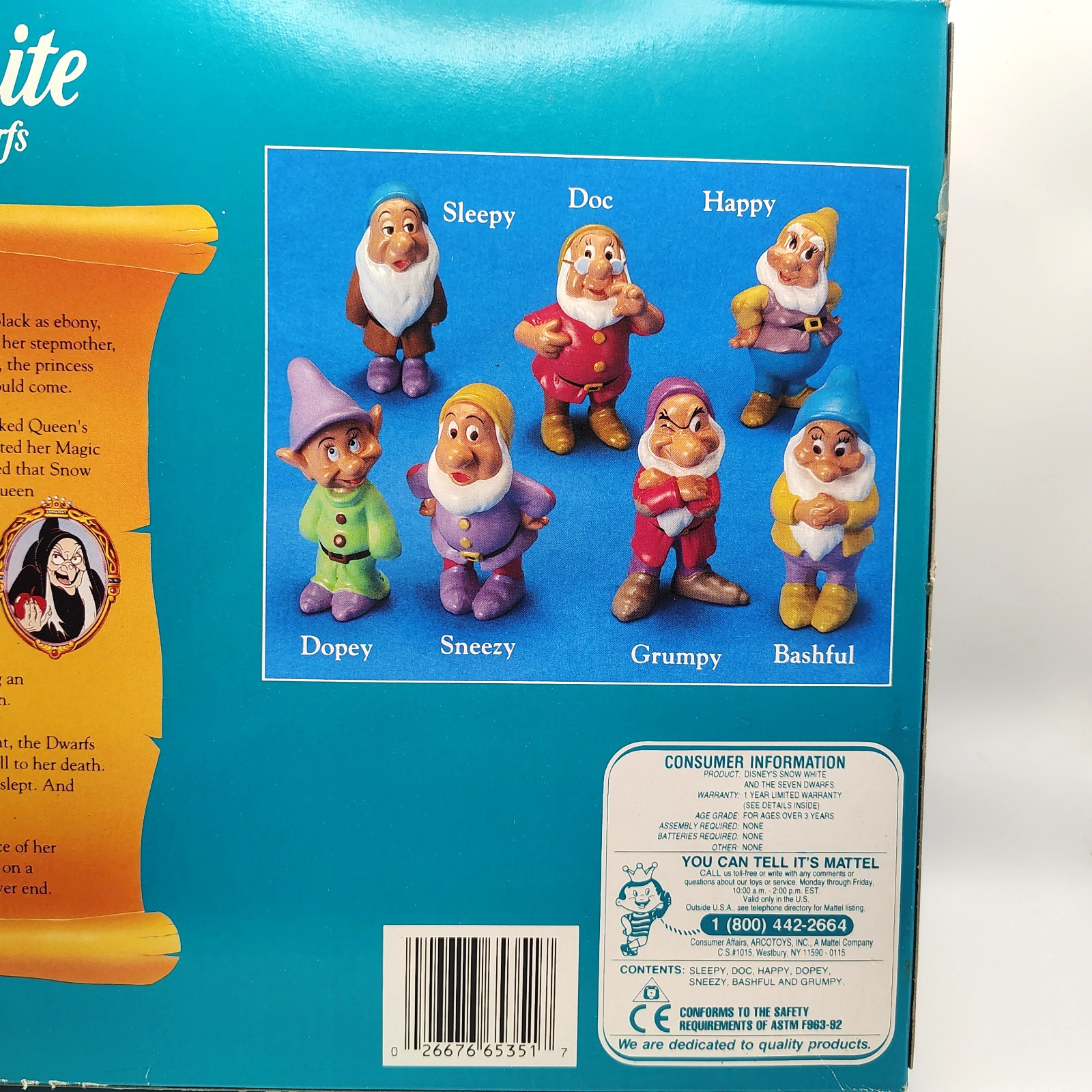 Mattel Disney's Snow White and the Seven Dwarfs Figurines - 7 Piece Set  1993