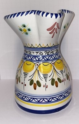 VTG 8 SANGRIA Pitcher restaurants (Tio Pepe BALTIMORE MD )POTTERY MADE IN SPAIN