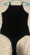 Express Lace Up Black Body Suit Size Medium