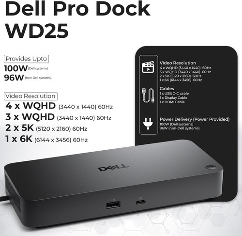 *FABRYCZNIE NOWA* ZESTAW STACJI DOKUJĄCEJ DELL WD25 Dell Pro - Zdjęcie 2 z 5