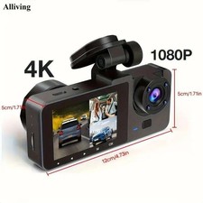 Wireless Dual Dash Cam with 4k/1080p Built In Wifi GPS 32GB Memory Parking