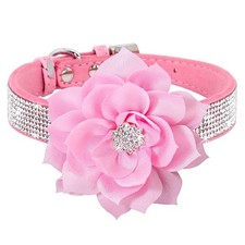 Rhinestone Dog Collar, Cute Dazzling Sparkling Soft Suede Leather Adjustable ...