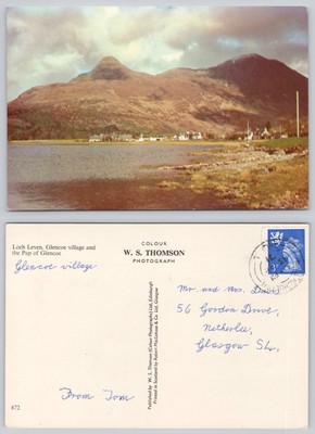 c34626  Glencoe Village  Scotland  postcard 1971 stamp