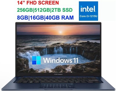 2024 ASUS Vivobook 14'' FHD Laptop, 6-Core Intel i3-1215U, Upto 40GB RAM& 2TB SSD