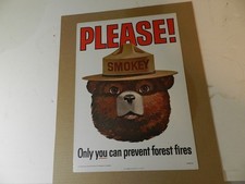 VINTAGE SMOKEY BEAR POSTER- 1970- VINTAGE U.S. FOREST SERVICE POSTER- CAMPING