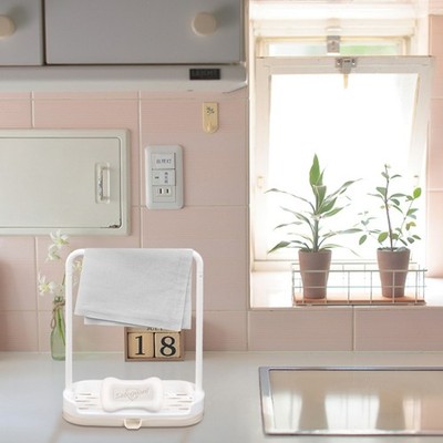 Assorted Color Reusable Plastic Towel Shelf Kitchen Storage Rack 2Pcs