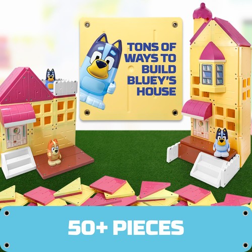 Bluey Heeler Family Home 52-Piece Magnetic Tile Playset, Interactive STEM Mag... - Picture 3 of 4
