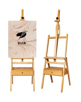DJAR Large Art H-Frame Easel with Storage Drawer and Shelf, Middle Mast Adjus...