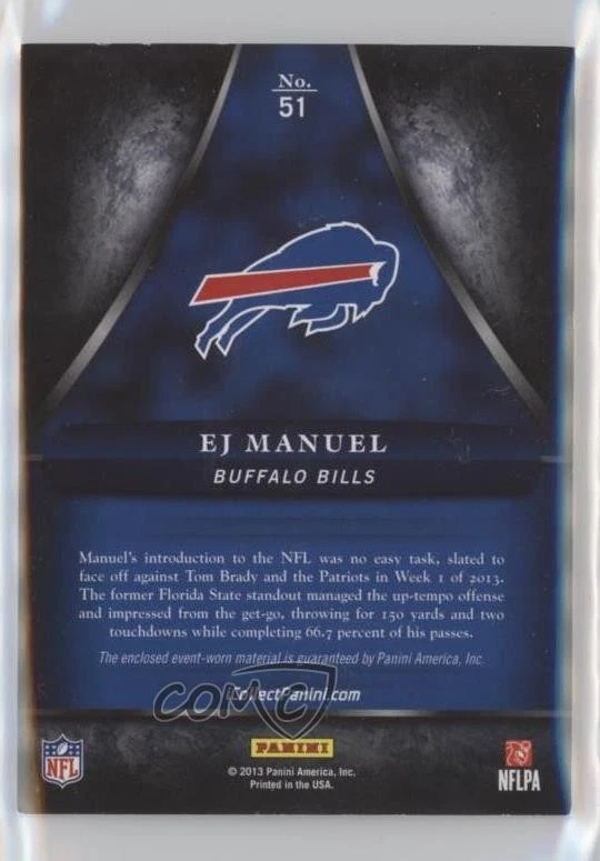 2013 Panini Black Friday /99 EJ Manuel #51 Rookie RC - Image 2 of 2