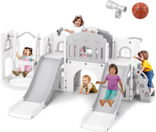 10-In-1 Toddler Slide and Swing Set