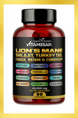 Lion's Mane Supplement 90 Caps- Brain Boost, Immune Support, Organic Mushrooms