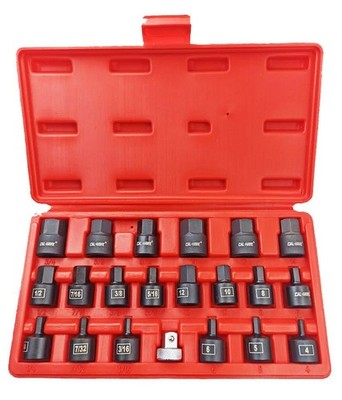 CAL-HAWK 21pc 3/8'' Drive SAE and Metric Hex Low Profile Nano CR-Mo One Size
