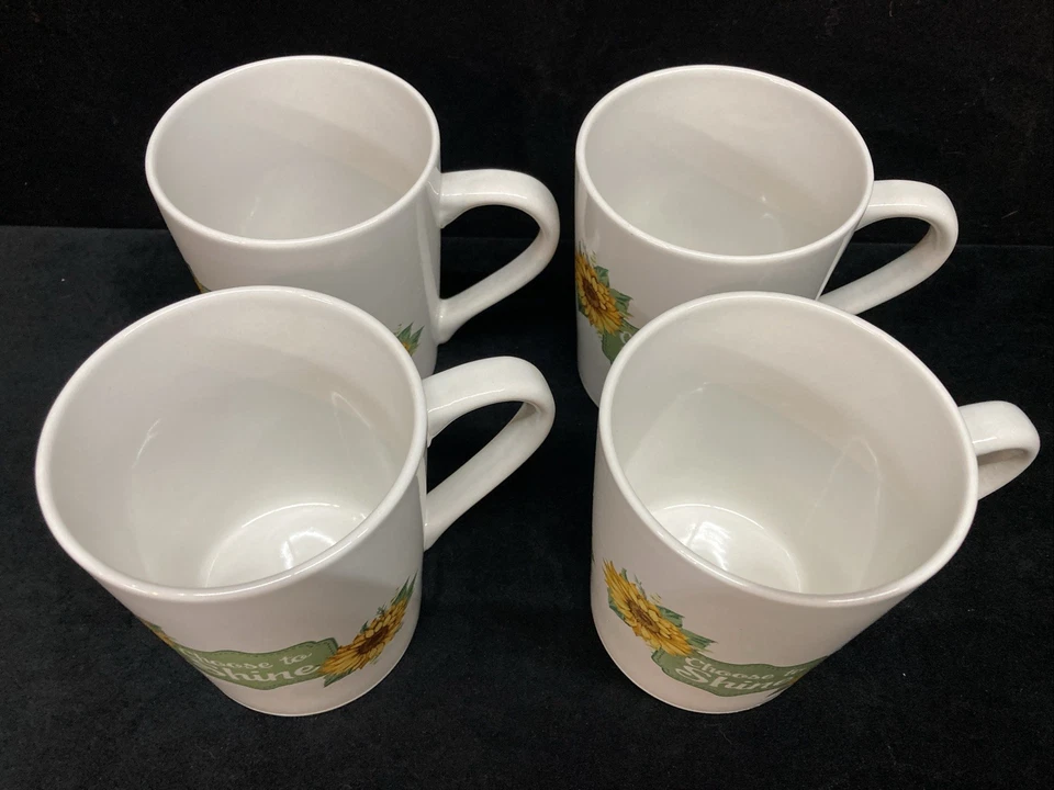 Juego de 4 tazas de café Royal Norfolk Choose to Shine de 15 oz Foto 3 de 4