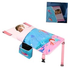 Airplane Bed for Toddler with Blanket, Baby Airplane Travel Print-Mermaid