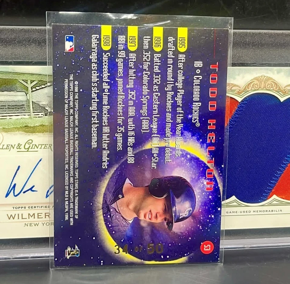 Todd Helton 1998 Topps Stars Supernovas Gold  Rookie RC /50 HOF - Image 2 of 2