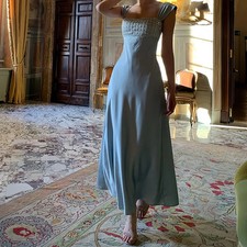 Women's Dress Charming Sequined A-line Square Neck Evening Dress Occasion Simple