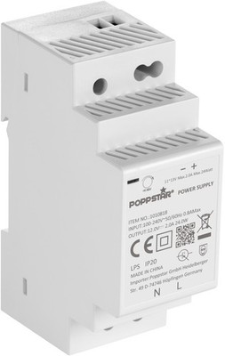 Poppstar Netzteil für Hutschiene 12V DC 2A 24W (Input 100-240V AC)