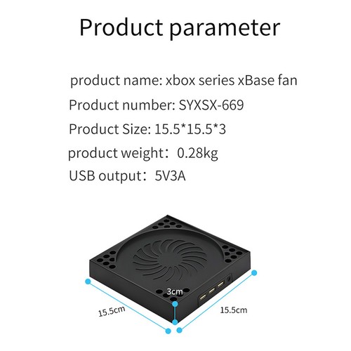 Für Xbox Serie X Konsole Basis Kühlung Dock Kühler Lüfter Gehäuse Einstellbar - Afbeelding 8 van 12