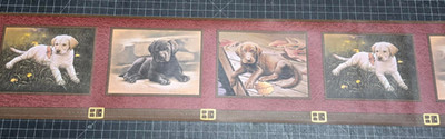 Puppy Dog Wallpaper Border GQ156B Black, Brown Lab Golden Retriever K-9