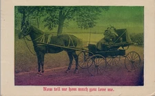 1911 Now tell me how much you love me Portage Wisconsin cancel stamped Postcard