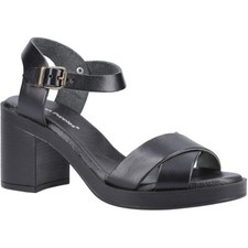 Image of Hush Puppies Georgia Leather Women's Full Black Sandals
