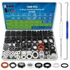 1000PCS Rubber O Ring Washer Set Plumbing Seal Gasket Assortment Kit Black