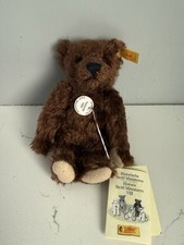6.5in Historic STEIFF Miniatures VIII Series Brown Mohair Teddy Bear rep 1905