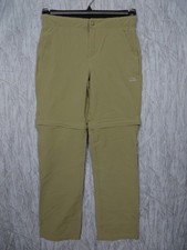 LL Bean Boys Convertible Hiking Pants Youth 12 Nylon Spandex Zip Off Khaki