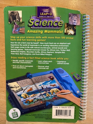 Leap Frog LeapPad SCIENCE Amazing Mammals Interactive Book & Cartridge - Picture 3 of 7