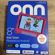 Onn 8" Kids Tablet 32GB - Pink Bumper Sleeve/Stand Included, Brand New Sealed
