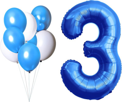 LAC EVERYTHING EVERYWHERE Folienballon 3 - Set mit 5 Ballons Blau und 3 Weißen B