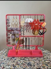 Large Gloss Hot Pink Earring Jewellery display stand organiser storage