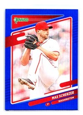 Max Scherzer 2021 Donruss Holo Blue : White Jersey #206 Washington Nationals