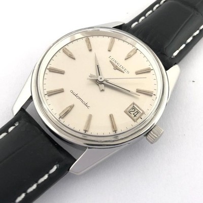 1966 LONGINES CONQUEST FISH GOLD MEDALLION SWISS AUTOMATIC DATE SOLID STEEL