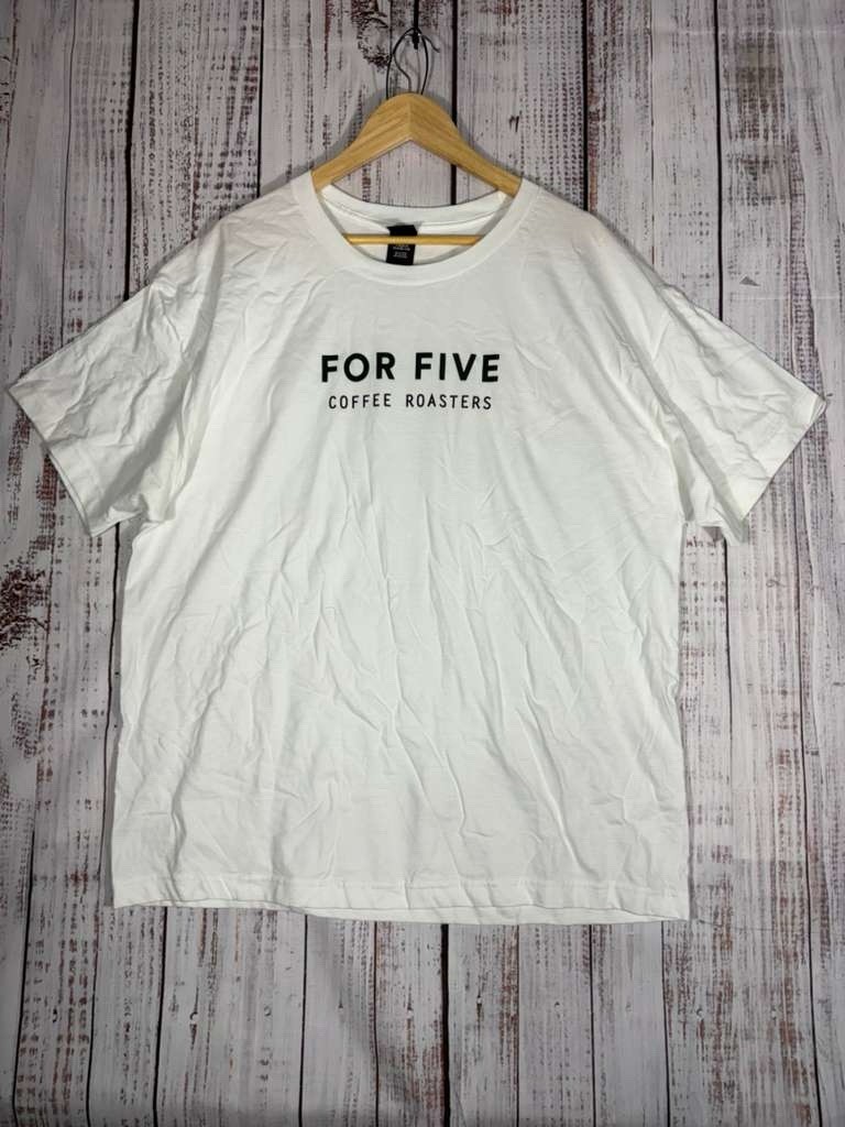 Hanes T Shirt Men Size XL White For Five Coffee Roasters Graphic Casual Tee