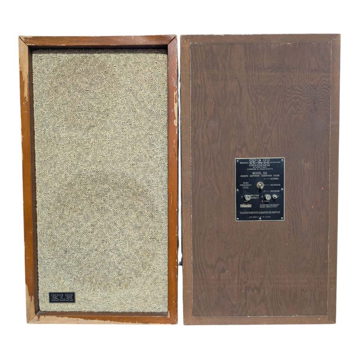 Vintage KLH Model Six 6 Speakers 10” 8 Ohms 2-Way -Video -Tested