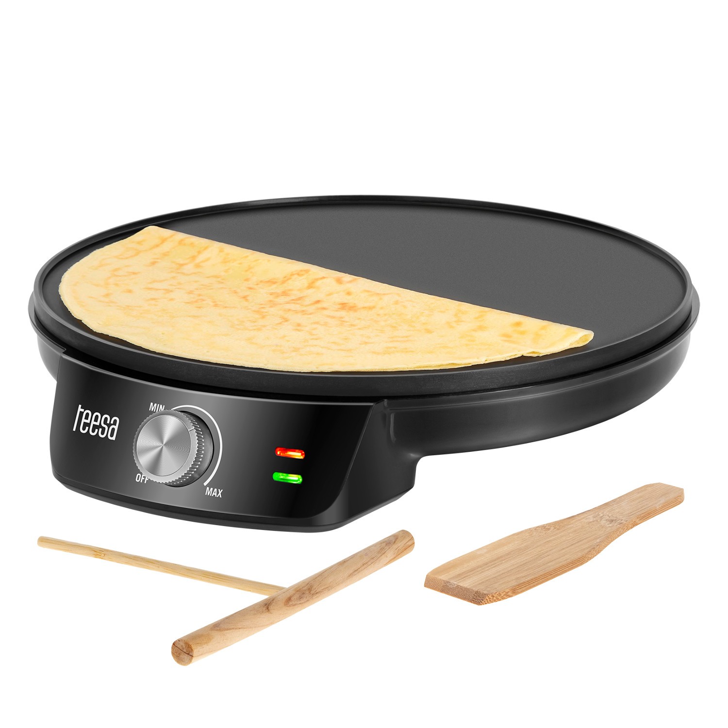 Crêpière Teesa poêle électrique à thermostat réglable 1200W