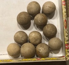 Vintage - 11 Natural Tone Clay Marbles  All Approximately 13/16  - 15 /16  