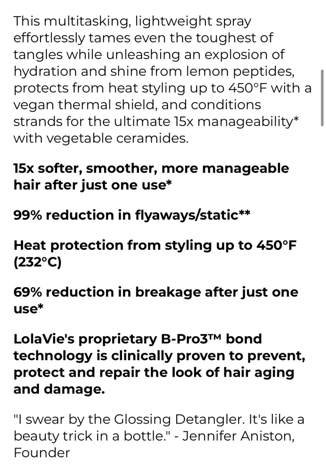 New Sealed Lolavie Glossing Detangler Full Size 5 Oz - Image 2 of 3