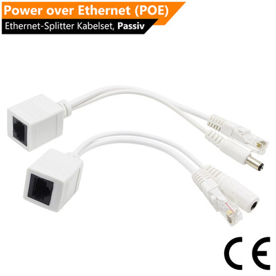 Passiver Power Over Ethernet RJ45 PoE Adapter-Injektor + Splitter Kabel DC Kit