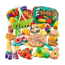 85Pc Pretend Play Food Sets for Kids Kitchen, Cutting toy food with... Fast Ship