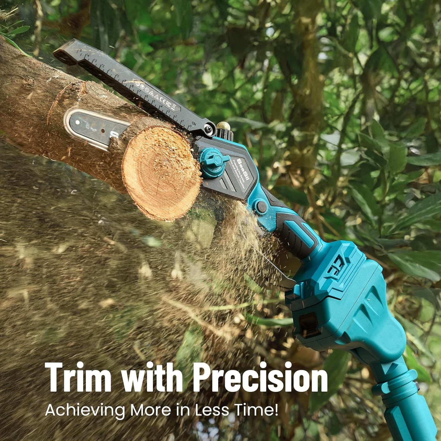 Cordless Pole Saw Trimming Pruning 16ft Reach 6" mini Chainsaw Cutter 2xBattery