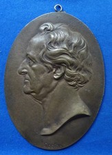 Johann Wolfgang v. Goethe 1749-1832-Bronzegussplakette (1899) nach Lauchhammer