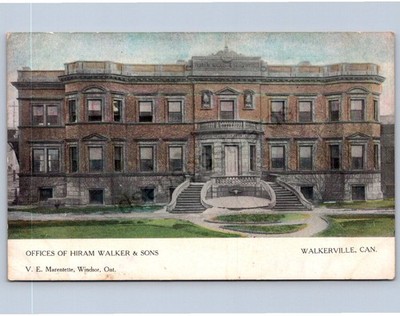 K49/ Walkerville Ontario Canada Postcard c1910 Hiram Walker & Sons Office 377